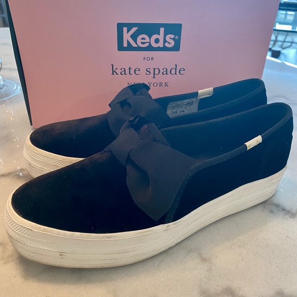 Keds x Kate Spade Triple Decker Velvet Bow Sneaker - Picture 1 of 3